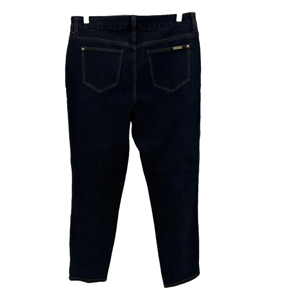 Chico's So Slimming Girlfriend Ankle Jeans Blue Denim Stretch Size 8